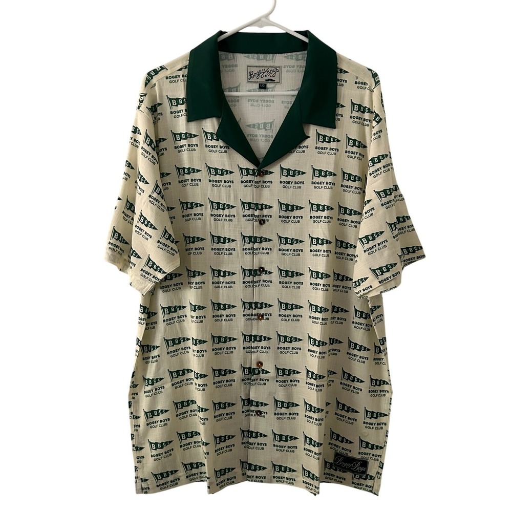 Bogey Boys Men's Logo Button Front Retro Golf Bowling Style Shirt S Small New